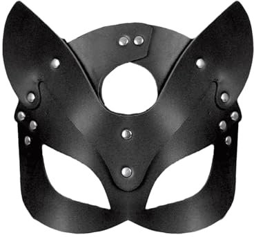 Bojueshaw Maschera da donna in pelle a mezzo viso, per Halloween, cosplay, carnevale veneziano, martedì grasso e accessori per feste in maschera