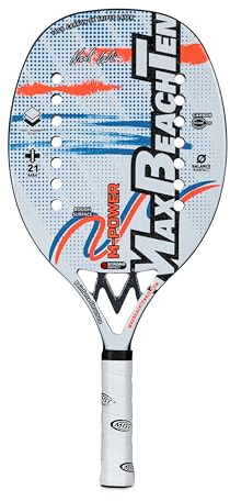 MBT M-POWER, Racchetta Beach Tennis 100% Carbonio 3K - Superficie ruvida - Eva High Power – Leggera e Bilanciata – Profilo 21 mm - firmata Nicola Gambi