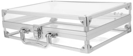 Angoily Kosmetikkoffer Aus Aluminiumlegierung Aluminium -Aktentasche Verschließbarer Aktenkoffer Schlanke Vinyl-aufbewahrung Silberne Aktentasche Kronengehäuse Sport Transparent