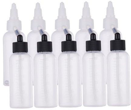 Fafeicy 65 Ml Airbrush Paint Bottle Burkar Dual Action Siphon Feed Air Brush Accessories 10 Pack (5st målflaska och 5st förvaringsflaska)