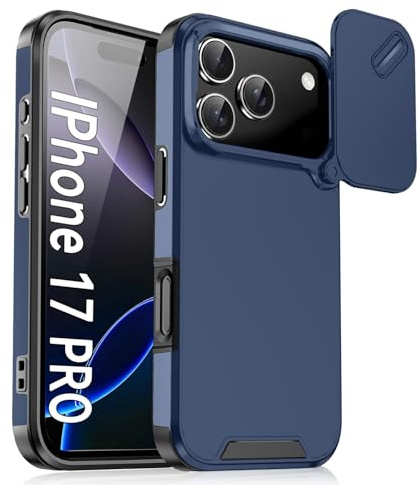 MODFYN Cover per Apple 17 Pro con Protezione Fotocamera, Robusta Resistente Militare Antiurto Cellulare Bumper Custodia per iPhone 17 Pro.Blue