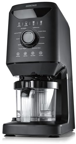 GOURMETmaxx SmoothUp Eismaschine 800 Watt | Eismaschine 10 Programme inkl. Mix-in-Funktion | Eiscreme-Maschine – Slushies & Eiscreme selber machen | Speiseeisbereiter LED Display – 2 Becher inklusive