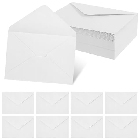 Lot de 100 enveloppes en papier kraft - 13 x 19 cm - Blanches - Enveloppes pliantes pour cadeaux en argent, cartes de remerciement, invitations