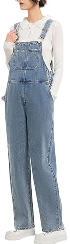 Genérico Mono de mezclilla de maternidad sin mangas con tirantes ajustables peto vaquero mono informal con bolsillos