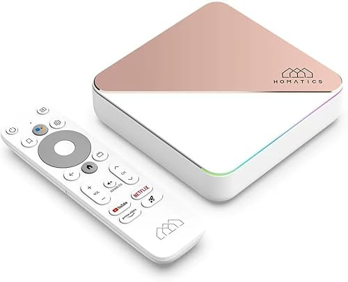Homatics R Box R 4K Plus - Caja Android TV certificada G00gle TV - 4GB RAM / 32GB ROM - Amlogic S905X4 - 4K HDR - Wi-FI 6 - Ethernet Gigabit - Dolby Atmos - Control de voz