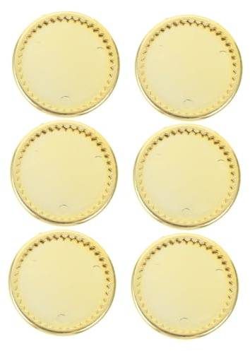 Hohopeti 6 Assiettes Miniatures Dorées en Plastique, Surface Lisse, Accessoires de Maison de Poupée Cuisine, Décor D’Intérieur