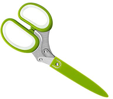 Riuulity Forbici per Erbe con Spazzola di Copertura Pelapatate Gadget da Tritatutto per Tritare Erbe Professionali, Ottimo per Artisti Culinari 7,7x3,1x0,8 Pollici (Come mostrato)