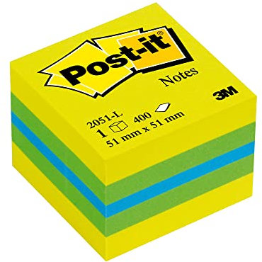 Post-it Notes Mini Würfel, 400 Blatt, 51 mm x 51 mm - Selbstklebende Notizzettel zum Notieren, für To-Do-Listen und als Erinnerung