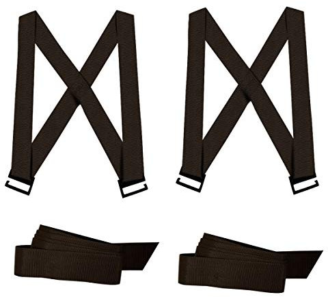 Sangle Demenagement, ULIFEME Sangles de Déménagement Jusqu'à 360kg, Sangle de Levage Aide au Déménagement pour Piano et Transporter Meuble Lourd, 2,8m Sangle Portage Noire(2 Harnais + 2 Sangles)