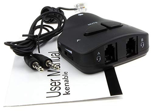 kenable Call Centre Telephone Handset/Headset Training Adapter Mute/Volume/Record