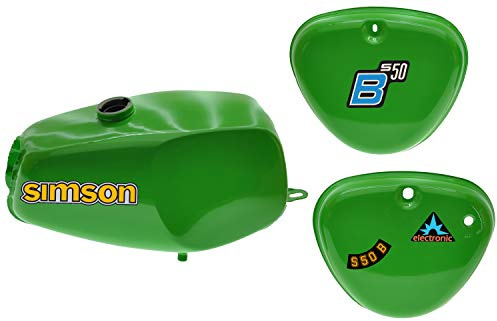 Serbatoio alto di bufalo per Simson S50 S51, giallo verde, interno sigillato