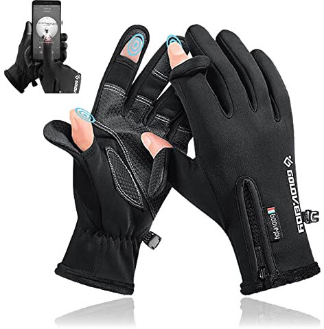 LSAMA Leichte Fahrradhandschuhe Touchscreen Mountainbike Handschuhe wasserdichte Vollfinger Thermohandschuhe rutschfeste warme Motorradhandschuhe Sporthandschuhe zum Radfahren Wandern Herren Damen