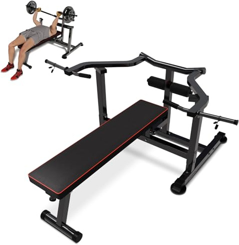 Wesfital Westfital Chest Press Machine with Bench Press Rack, Adjustable Flat Incline Bench, Dumbbell Rack for Chest, Arm and AB Workouts