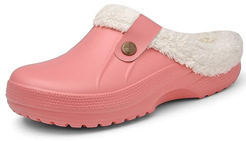 Meik Mangni Sabot Fourré Femme Homme Hiver Pantoufles Chaud Chaussons de Maison Peluche Imperméables Chaussures Jardin Intérieur et Extérieur Mules
