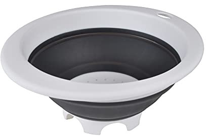 Homéa, Passoire Rétractable Plastique D 27 X H, 4 cm à 12 cm Blanc/Anthracite