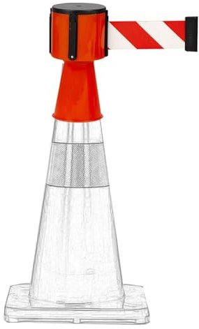 Nastro barriera a cono da 2/3/5/10 m, barriera a nastro retrattile per la maggior parte dei coni stradali, nastro di collegamento per coni stradali per veicoli(B,2M/6.6FT)