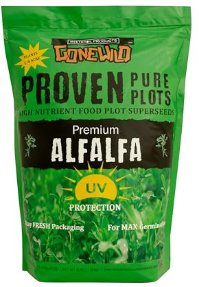 Whitetail Products Gone Wild, Premium Alfalfa Food Plot Seeds, 3lb Bag, G4320