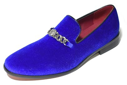 Mens Velvet Shoes Wedding Dress Chain Slip On Casual Comfortable Party Loafers UK Size 6-11