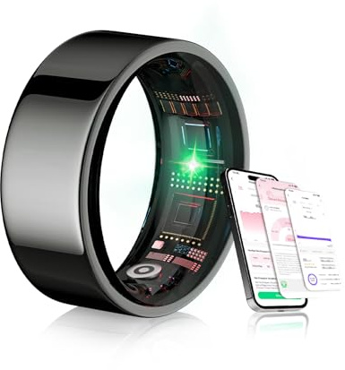 XSWCCJJ Bague intelligente 2025 - Numéro 1 - 0 - Erreur de mesure - Spécialement conçue pour le sport - Pour le suivi du sommeil - SpO2 - Android iOS - Pour hommes et femmes - Noir - 8#