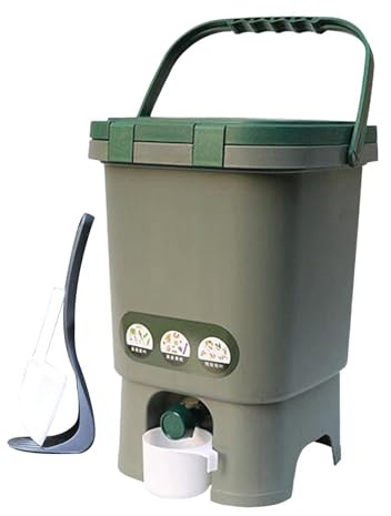 dijiusidy Cubo de compostaje para residuos de Cocina. Reciclaje eficiente para una Vida sostenible. Cubo Basura para Interiores. compostaje. Cocina portátil para huerto. Barriles
