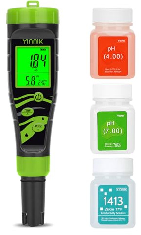 YINMIK Medidor de pH Sal Piscina Visualización Simultánea de pH y Salinidad