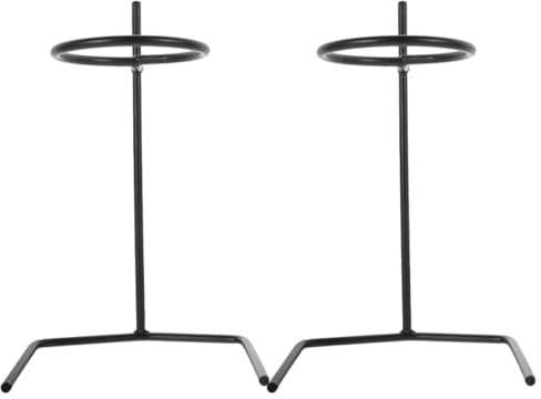 HEALEEP Supporto in Metallo per Caffettiera a Goccia 2 Pezzi, Portafiltro Compatto in Acciaio Inox Nero, Porta Tazze Filtro per Caffè, per Uso Domestico e Bar, Design Portatile