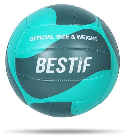 BESTIF Pelota de voleibol tamaño 5 para entrenamiento al aire libre en interiores, pelota de playa (gris turquesa, 5)