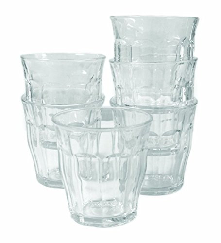 Picardie-Tumbler von Duralex, Tumbler-Gläser aus starkem Glas, Inhalt 310 ml, 94 mm hoch, 6 Stück