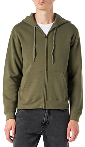 Fruit of the Loom Men's Zip Front Premium Hooded Sweat Jacket, Classic Olive, X-Large