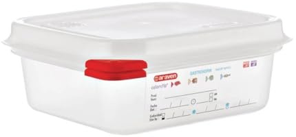 Araven 03350 PP Food Container GN with Lid, 1.1 L, 65 mm (Pack of 4)