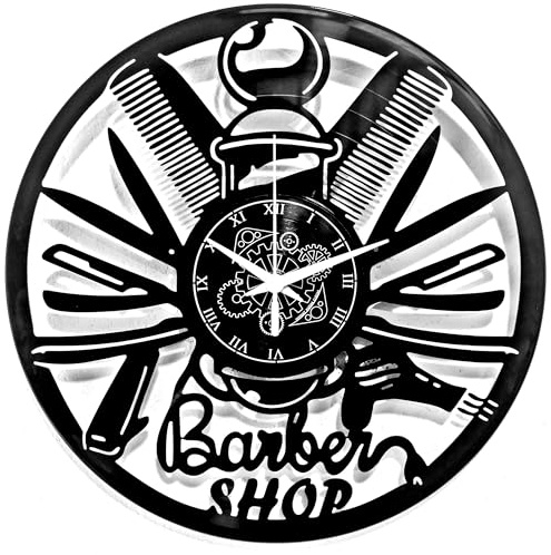 Instant Karma Clocks | Orologio da Parete | Barber Shop Barbiere Rasoi Incrociati e Forbici | Decorazione Unica per Saloni da Uomo e Parrucchieri