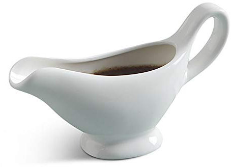 White Porcelain Gravy Sauce Boat Container Plate Tableware