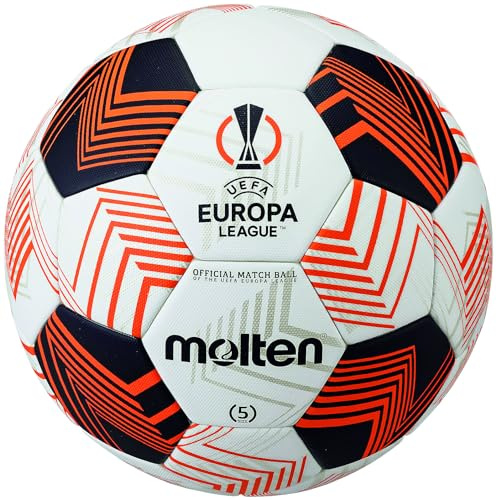 Molten 5000 UEL Ballon de Football Officiel UEFA Europa League | Texture Mate liée Acentec Qualité Pro Ultimate | Taille 5 – pour garçons et Filles à partir de 14 Ans et Adultes