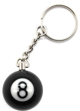 BILMAG Schlüsselanhänger Billard Billardkugel Nr. 1-15, 25mm Pool (Nr.8)