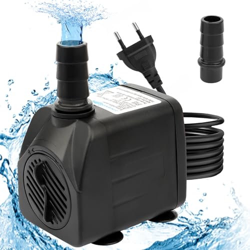 Mini Wasserpumpen(800L/H,16W),Ultraleise Teichpumpen,Aquariumpump für Teich Brunnen Aquarium Garten,Tauchpumpe Klein mit 1.4m Netzkabel Submersible Pumpe mit 4 starken Saugnäpfen