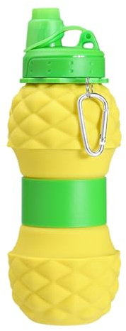 Tasse à eau pliante, tasse à eau de voyage pliante en silicone - Bouteille pliable en silicone ananas,Gobelet extensible réutilisable pour l'extérieur, le camping, la randonnée, le pique-nique