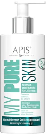 MY PURE SKIN | Normaliserande ansiktsrengöringsgel 300 ml | rengöring | sebumreglering | fukt | lugnande | aktiva ingredienser: niacinamid, salicylsyra, grönt te, Yerba matta, manukahonung