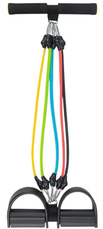 Pédale Puller, 5 tubes Tension Corde Tuleur Pédale, exerciseur de la cheville, sport de fitness abdominal, équipement d'exercice assis réglable, bandes de résistance élastique non glissante pour l'ent