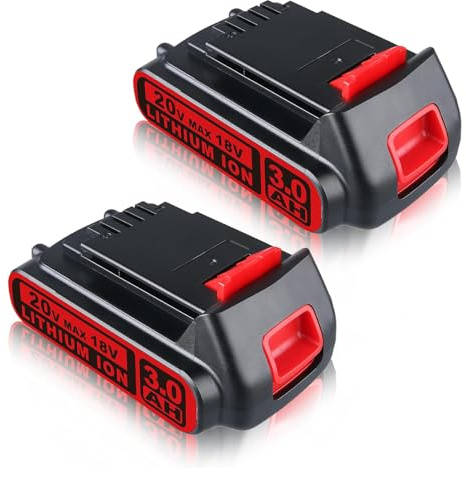 ZEERISA LBXR20 18V/20V 3,0 Ah Ersatzakku für Black & Decker 18V Akku LBX20 BL2018 LBXR20B LBXR20-OPE LBXR2020 LBXR20 LB20 LB2X4020 Lithium-Ionen-Akku 2 stück