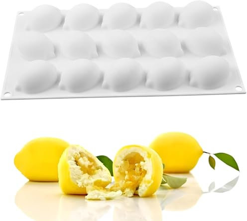 Citronform, silikon, silikonform för kakor, 3D, silikon, bakformar, kaka, dessert, mousse, bakformar, nonstick-bakform, för bakform, gelé, pudding (citron)