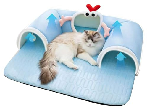 Lit tunnel pour chat – Tunnel interactif pour animaux de compagnie 65 x 40 cm, coussin de couchage, cachette de jeu confortable pour chaton, chiot, lapin | Enrichissement petit Animal doux et conforta