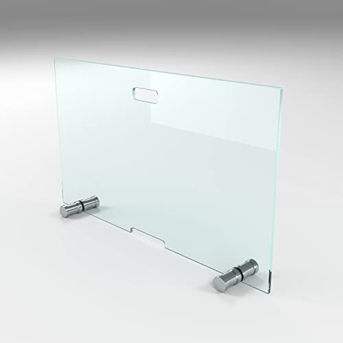 BIJON Kaminschutzgitter aus Spezial-Sicherheitsglas | Hitzeschutz Funkenschuztgitter, Ofenschutzgitter aus echtem ESG-Glas, Kamin Ofen Glas Funkenschutz FIREclassic 90 x 60 cm
