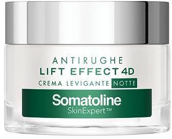 Somatoline SkinExpert, Lift Effect 4D Crema Viso Levigante Notte, Trattamento Viso Donna Anti-età, con Acido Ialuronico, 50ml