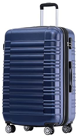 BEIBYE Zwillingsrollen Reisekoffer Koffer Trolleys Hartschale M-L-XL-Set (Dunkelblau, L)