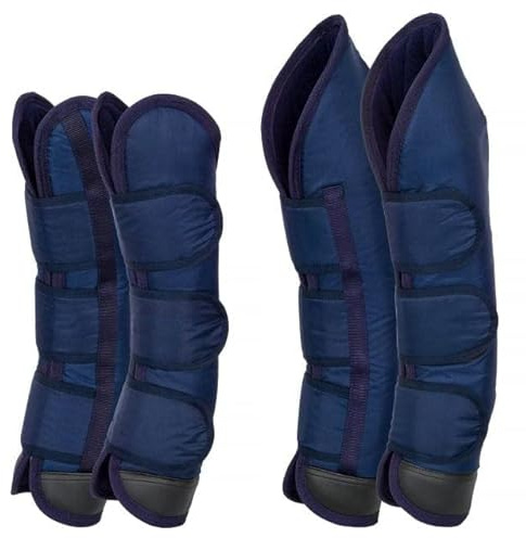 Start Lot 4 guêtres de Transport Cheval - Protection maximale articulations, Nylon renforcé, intérieur Polaire Douce, Fermeture Velcro sûre, Confort & sécurité trajets