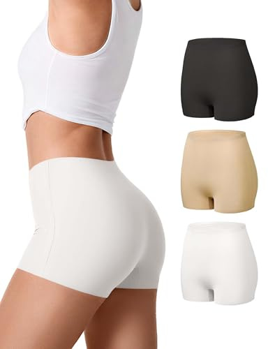 SHARICCA Damshorts, cykelbyxor, kalsonger, hotpants, korta byxor, hög midja, boxershorts av viskos