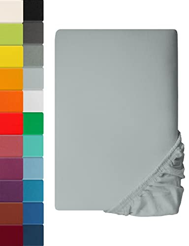 Premium Spannbettlaken MIA Silber | 200 x 220cm - 100% Baumwolle