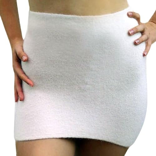 Olanmarp Calentador de riñones y espalda Fashion Angora – fabricado en Europa, para aliviar el dolor, color blanco