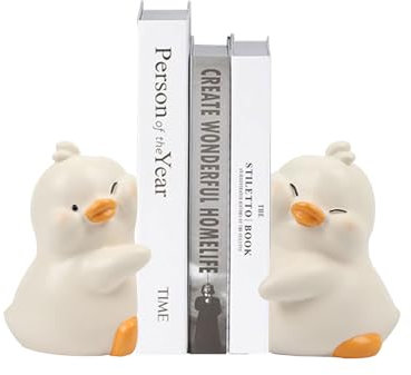 Suerhatcon Joli serre-livres en résine créative en forme de canard antidérapant pour la maison, le bureau, la bibliothèque, l'école