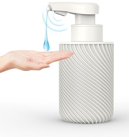 Octonyluck Dispensador Jabon Automatico con Sensor Infrarrojo, Dispensador Jabon Cocina Automatico y BañO Recargable por USB, Dosificador Jabons con Etiqueta Impermeable, 300 Ml